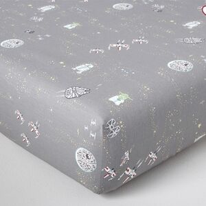 Star Wars Allover Sky Crib Sheets Set of 2 Pottery Barn Kids R2D2 Millennium Fal